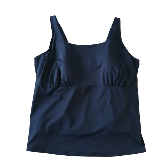 LAND'S END Square Neck Tankini Top Women's 24W DDD Navy Blue Underwire Padded - Picture 3 of 8